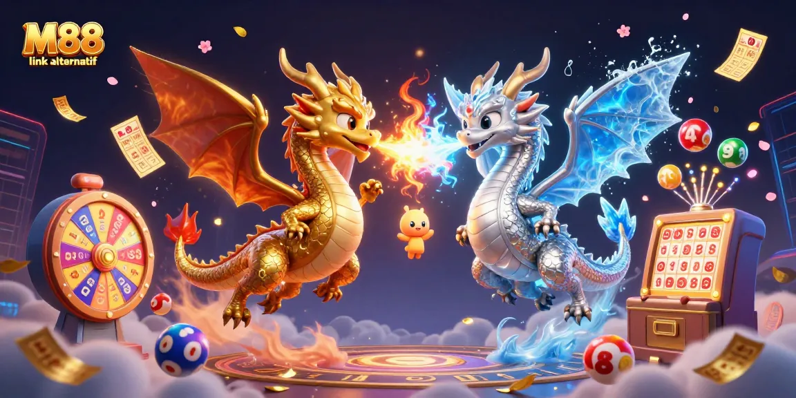 Engage with vibrant M88 link alternatif scene featuring dynamic dragons and exciting gaming elements.