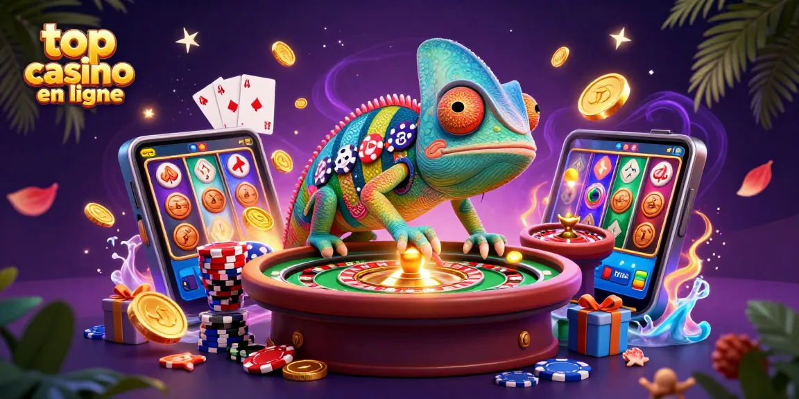 Des jeux au top casino en ligne : le caméléon gagne des pièces d'or à la roulette.
