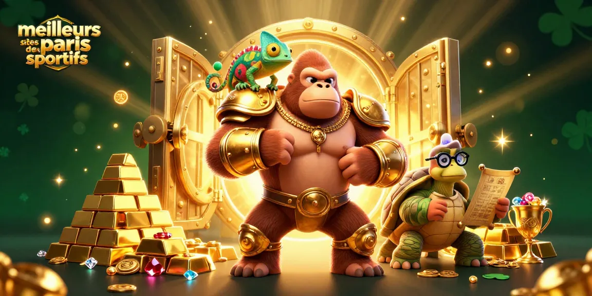 Exploitez les meilleurs sites de paris sportifs avec une scène dynamique de personnages de casino en 3D.