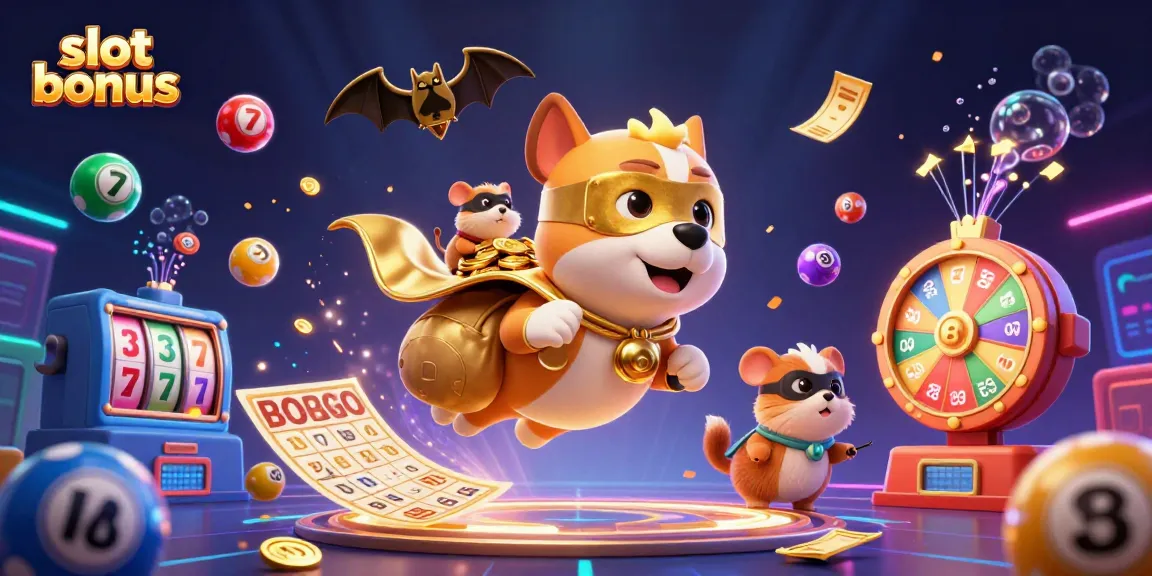 Experience thrilling slot bonus action with colorful characters and vibrant casino elements.