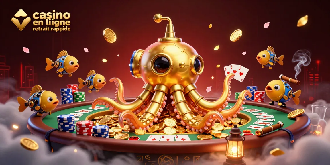Profitez des retraits instantanés dans un casino en ligne retrait rapide illustré par une scène 3D animée.