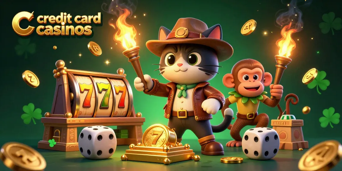 Experience credit card casinos with a dynamic scene of a treasure hunt in a casino temple.